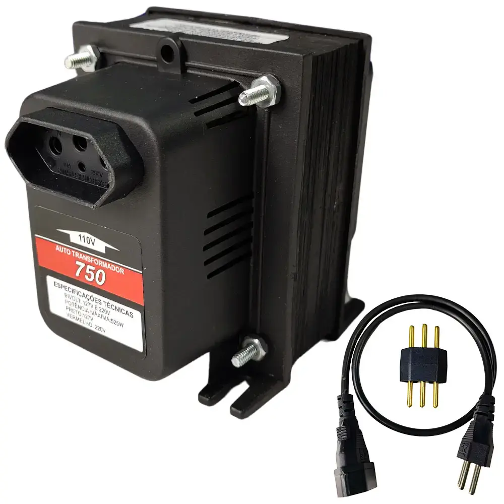 Transformador de voltagem 525W bivolt EVAT750 Evald