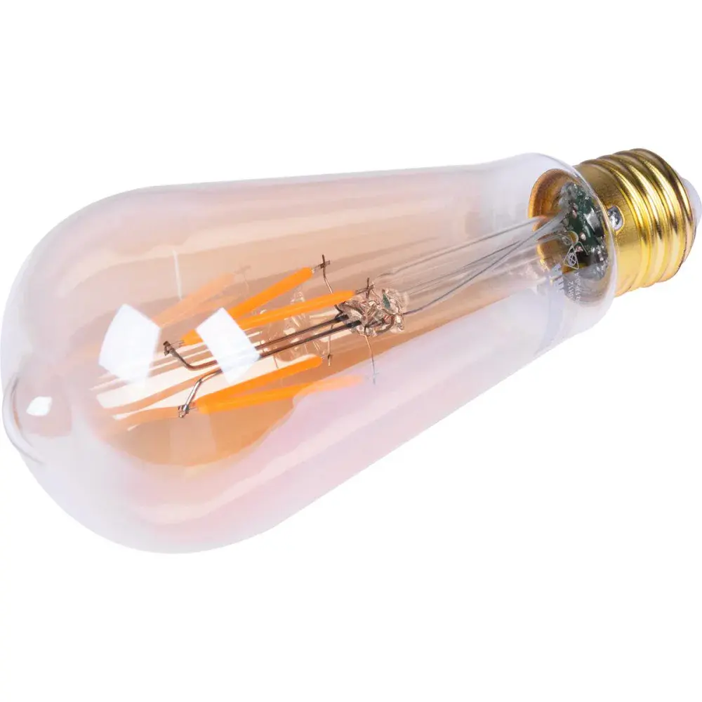 Lâmpada led ST64 4W filamento âmbar bivolt Taschibra — fotografia 4