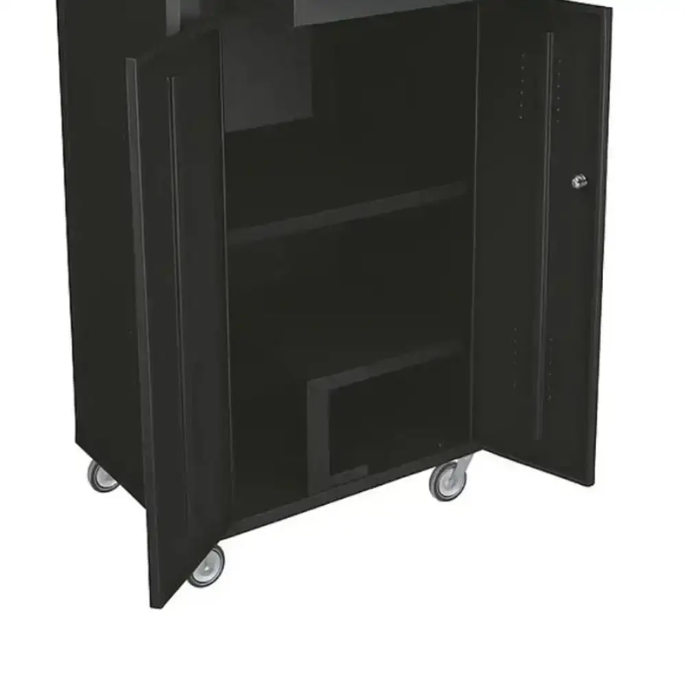 Rack fechado para computador R5 visor vidro temperado Fercar Azul — fotografia 10