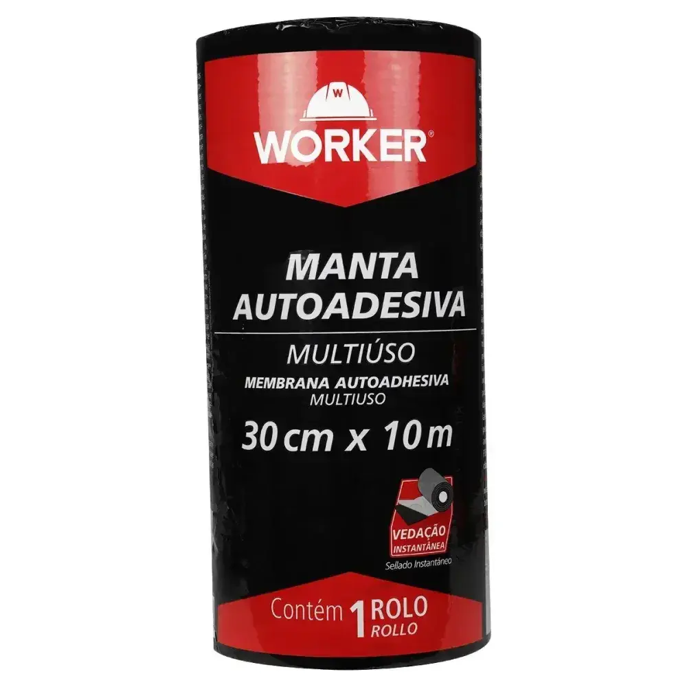 Fita manta asfáltica autoadesiva alumínio 30CM x 10M Worker — fotografia 9