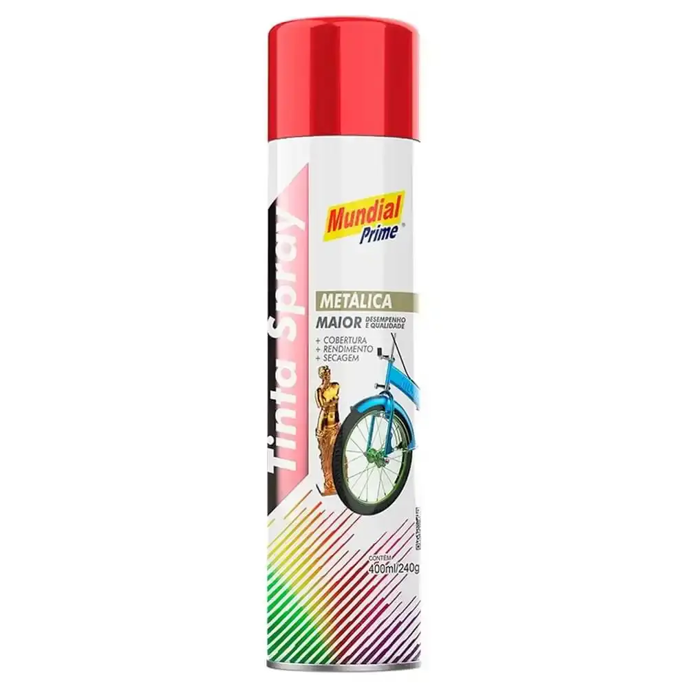 Tinta spray 400ML metálica vermelho AE01000063 mundial prime — fotografia de referência
