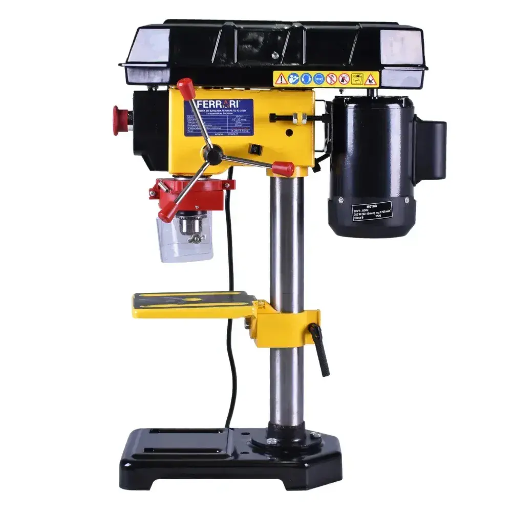 Furadeira de bancada com morsa e motor FG13 350W 127V Ferrari — fotografia 8