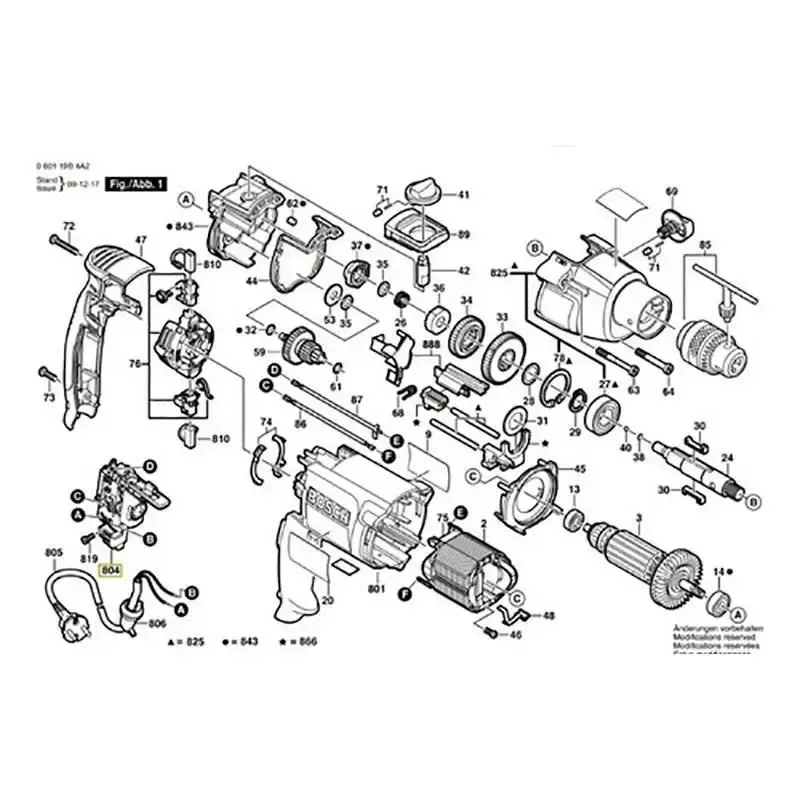 Interruptor para furadeira de impacto GSB 20-2 RE em 220V 2607200586 Bosch 220 V — fotografia 4
