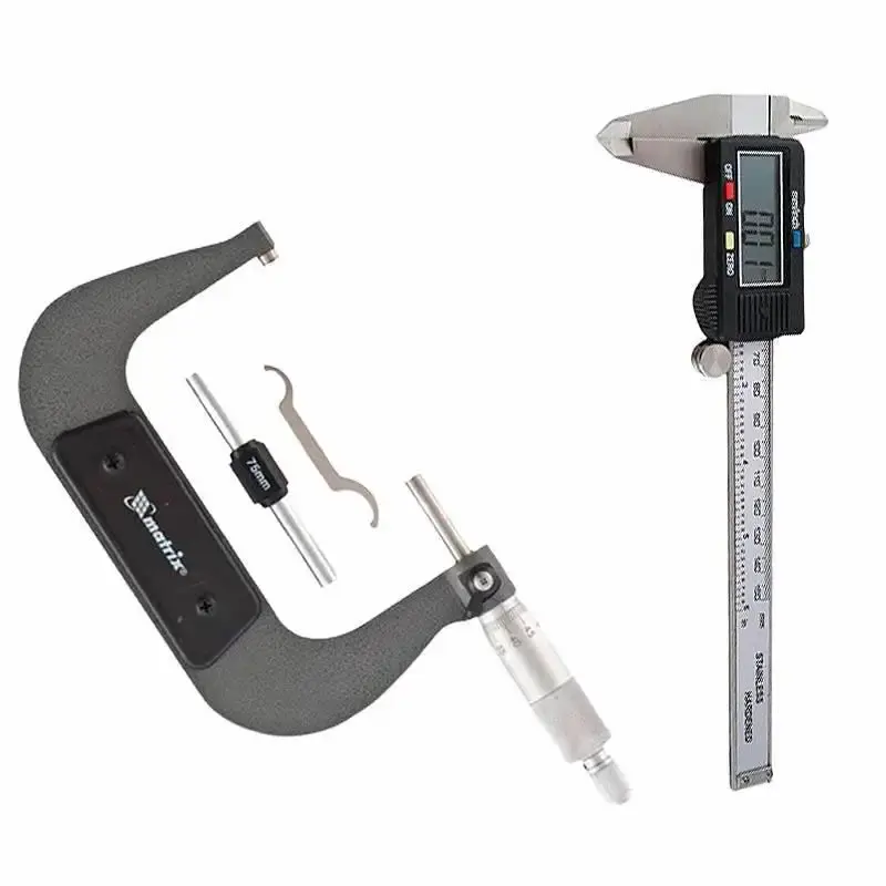 Kit paquímetro digital 6 pol + micrômetro externo analógico de 75 a 100MM MTX — fotografia de referência