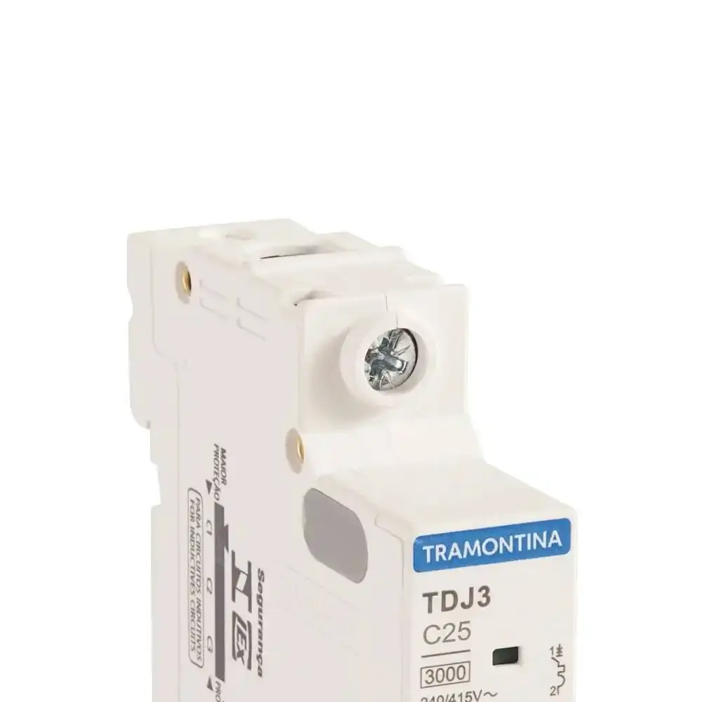 Mini Disjuntor TDJ3 1 P 25 A 3 kA curva C TRAMONTINA — fotografia 3