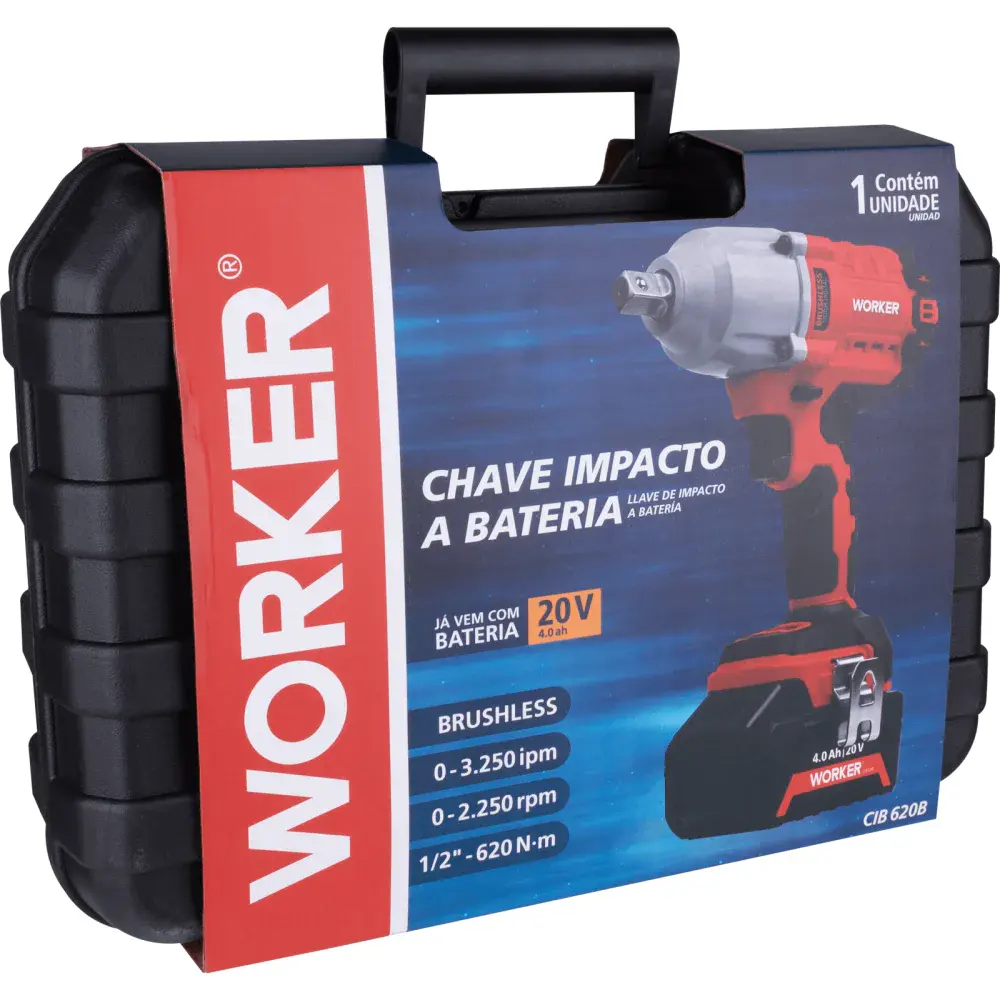 Chave de impacto torque de 620NM com motor brushless Worker — fotografia 5