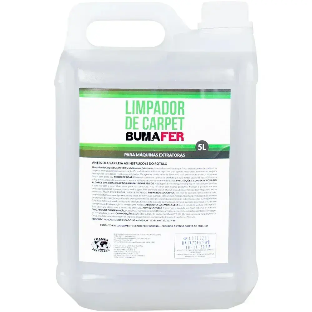 Detergente para extratora carpet 5 litros Bumafer — fotografia 6