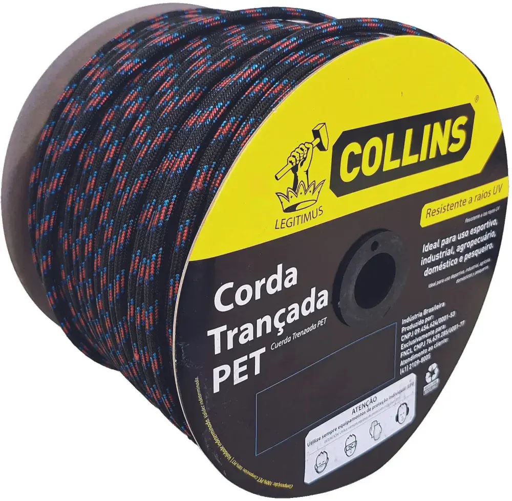 Corda pet trançada laço 9MM x 180M colorida Collins — fotografia 2