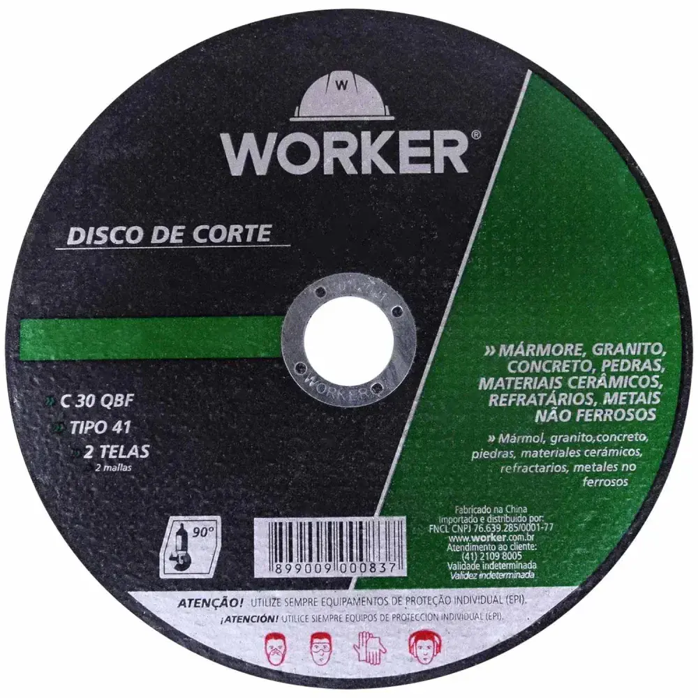 Disco corte refratário 7 x 1/8 x 22,2MM Worker — fotografia de referência