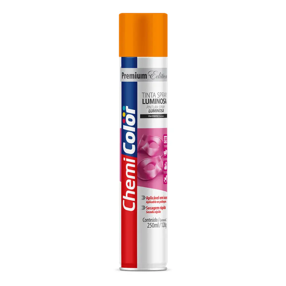 Tinta spray luminosa 250ML/120G laranja da Chemicolor