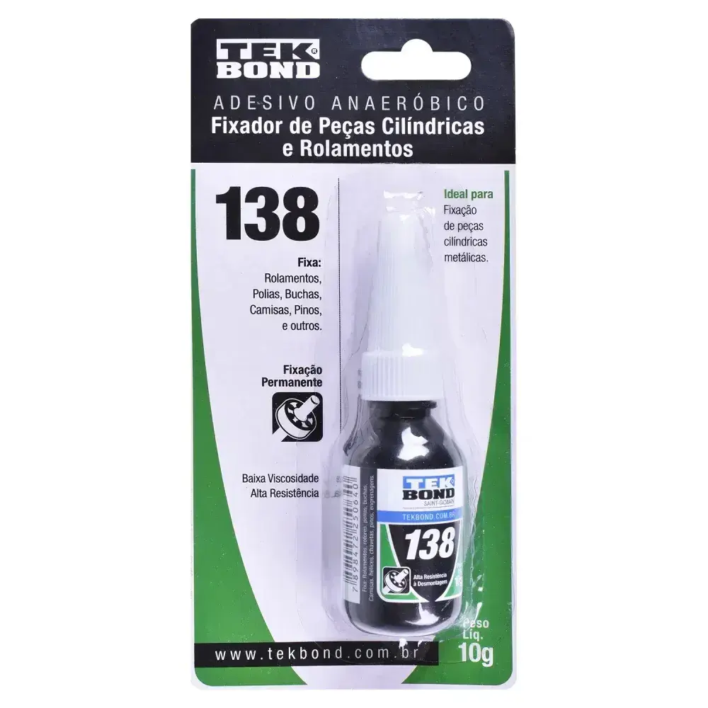 Adesivo fixa rolamento 138 verde 10 g Tekbond — fotografia 12