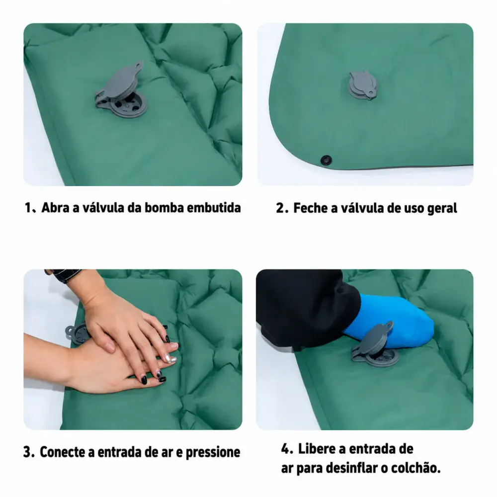 Colchão inflável automático trekking solteiro em nylon 215X58X6 CM Zelt — fotografia 4