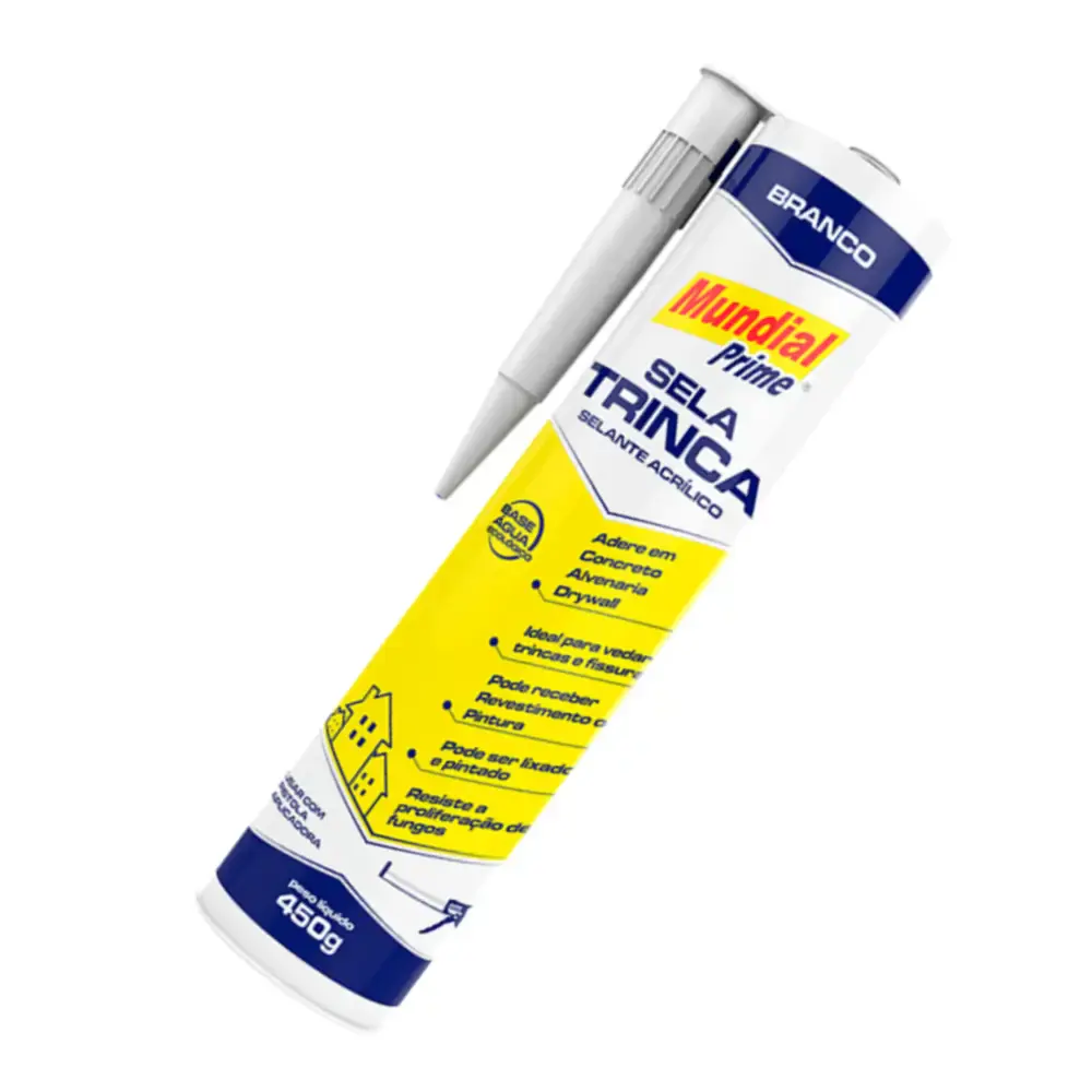 Sela Trinca Adesivo Vedante Acrílico 450 g Branco MUNDIAL PRIME — fotografia 5