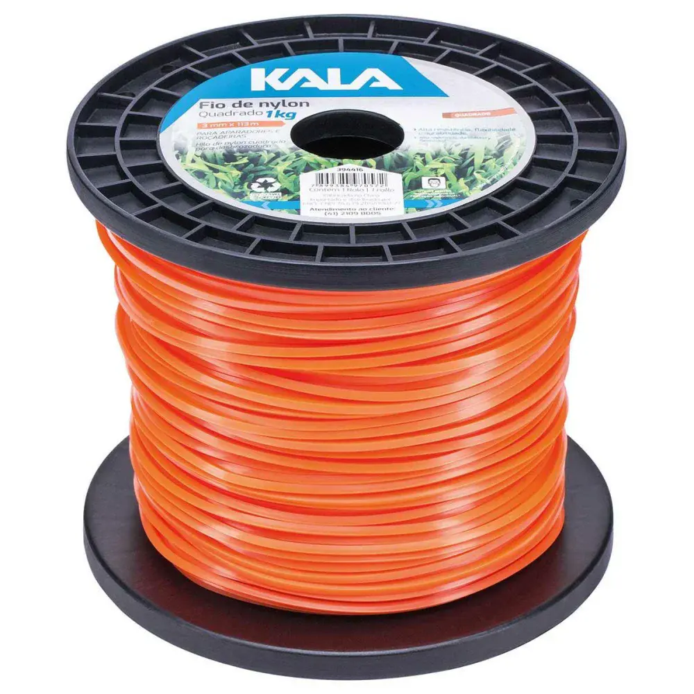 Fio nylon aparador quadrado 3,0MM x 113M 1KG Kala — fotografia de referência