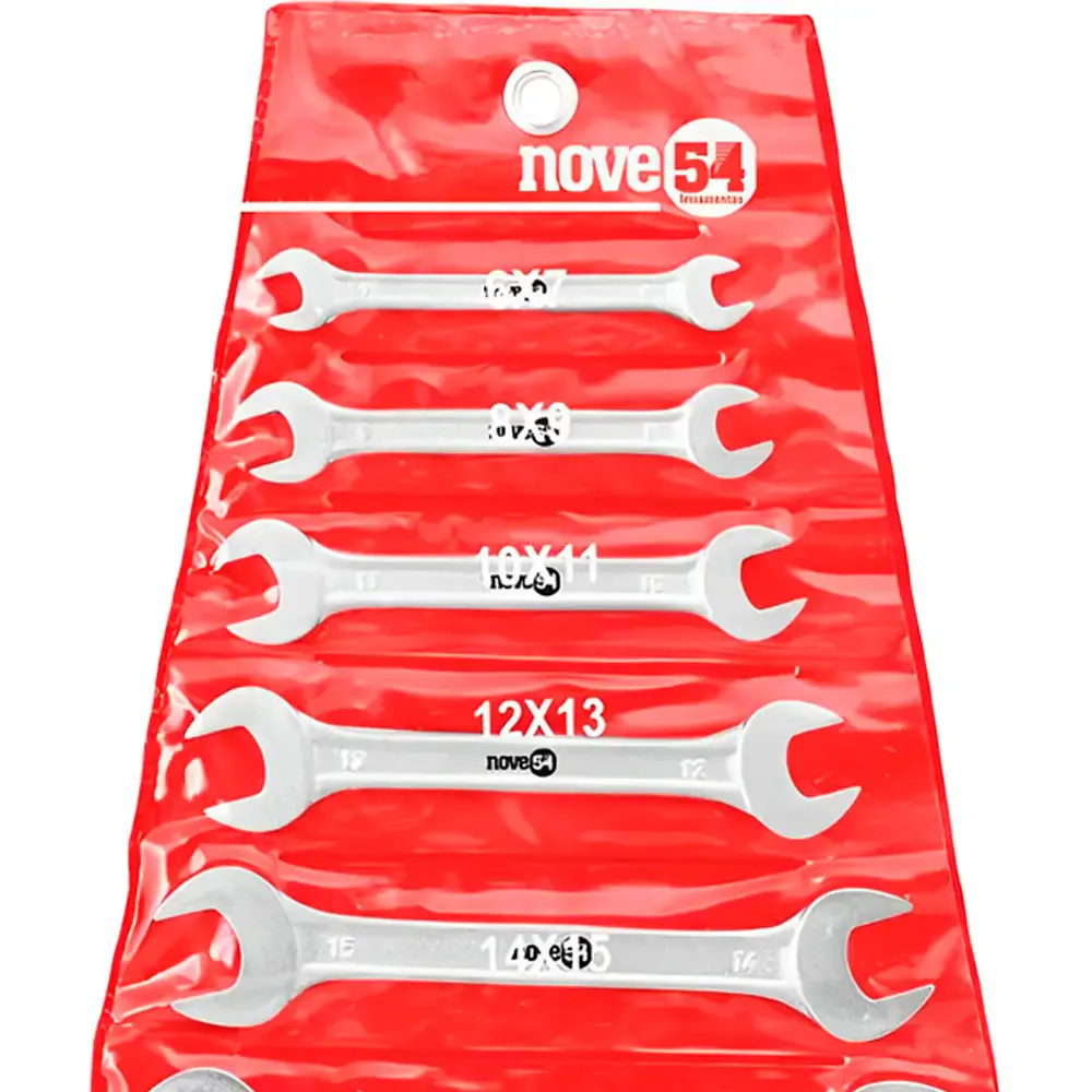 Jogo de chaves fixas cromado 6 a 22 MM com 8 peças Nove54 — fotografia 4