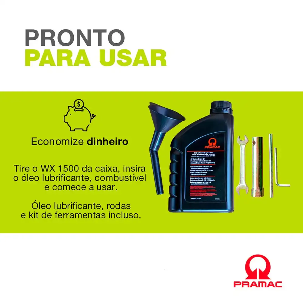 Gerador gasolina 1.5KVA digital com avr 4T WX1500 mono bivolt PR122MXI003I Pramac — fotografia 7