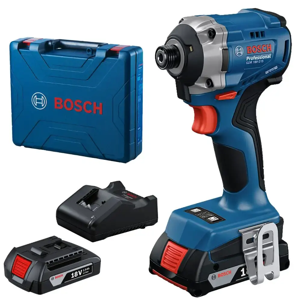 Chave de impacto 215NM bateria 18V com 2 baterias e maleta GDR 18V-215 Bosch — fotografia de referência