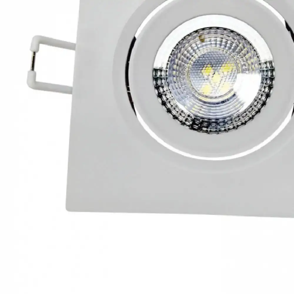 Kit 5 spots lâmpadas led quadrada 5W 3000K embutir Avant — fotografia 3