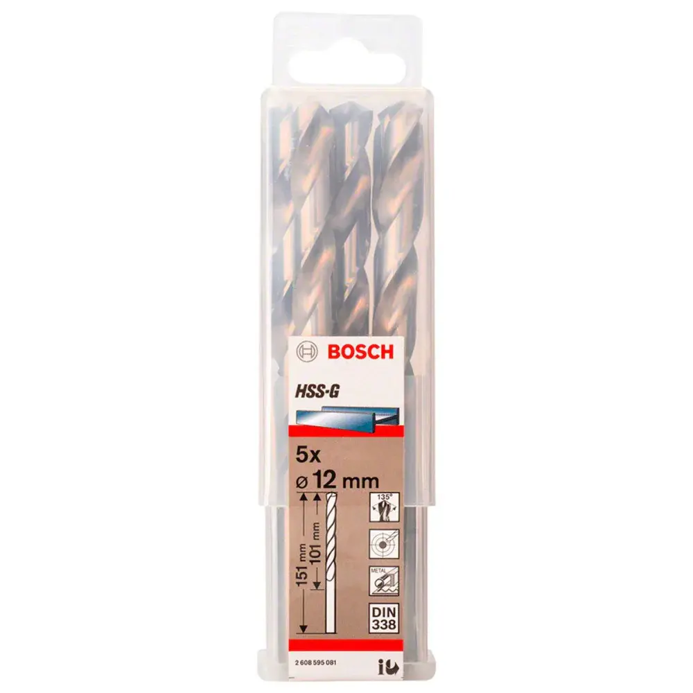 Broca para metal em aço rápido hss-g 12MM Bosch — fotografia de referência
