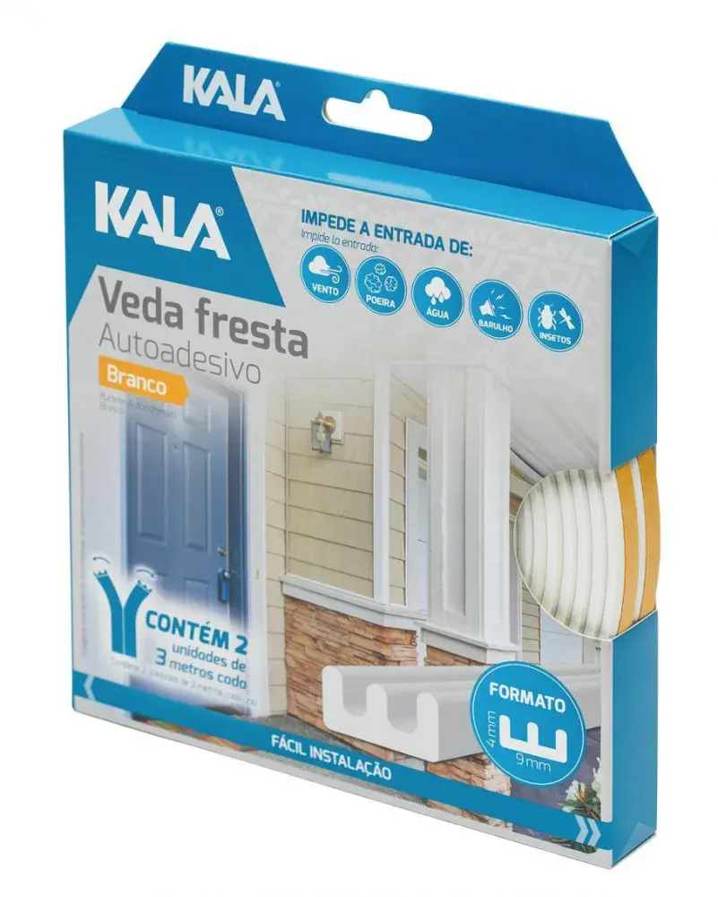 Veda fresta autoadesivo e 9X4MM-6M branco Kala — fotografia 3