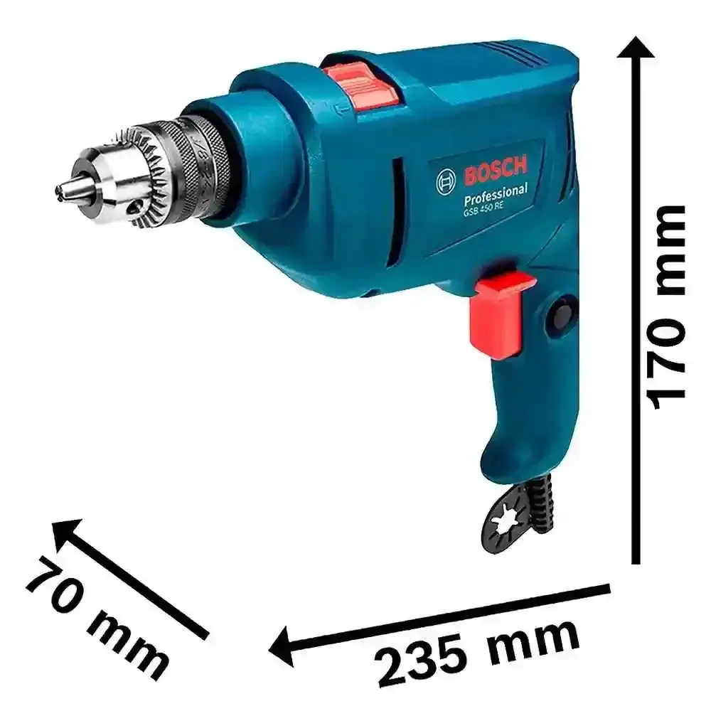 Kit furadeira industrial 3/8 pol 450W Bosch estojo de bits e soquetes 100 peças evald 220 V — fotografia 4