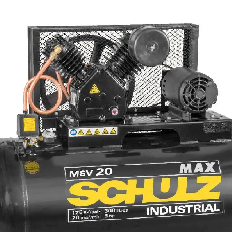 Compressor de ar 5,0 HP 20 pés 300 litros trifásico max MSV 20/300 Schulz — fotografia 2