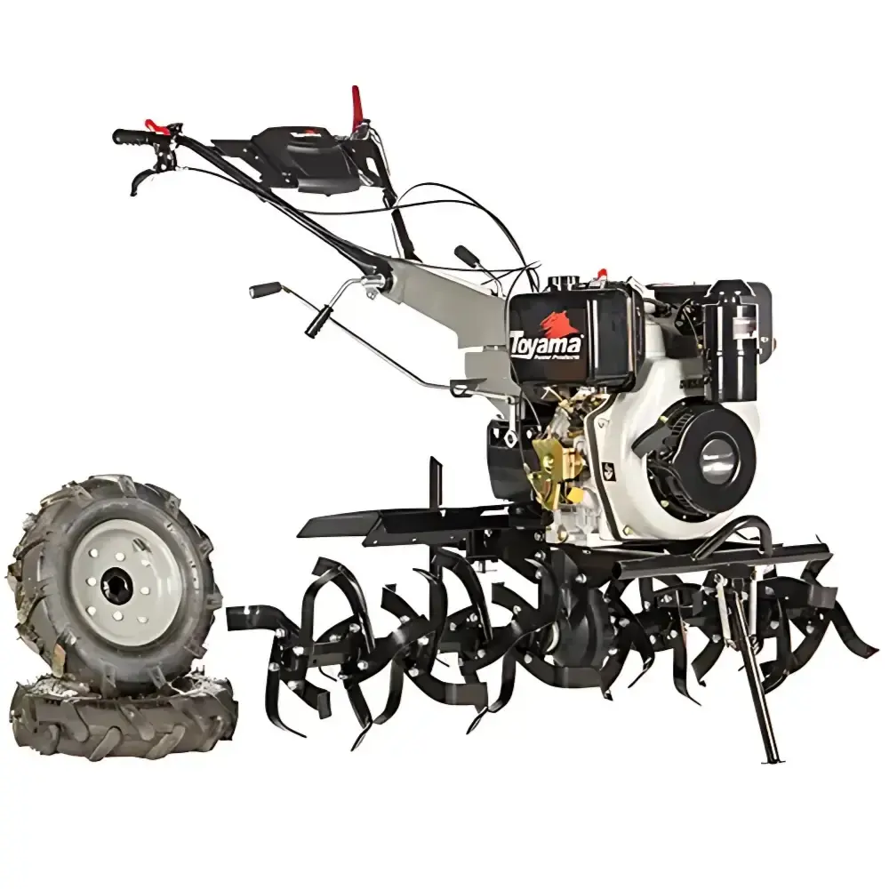 Motocultivador diesel 11 HP 4T 418 CC rodas e enxadas TDT135R8-XP 704-011 Toyama — fotografia 3