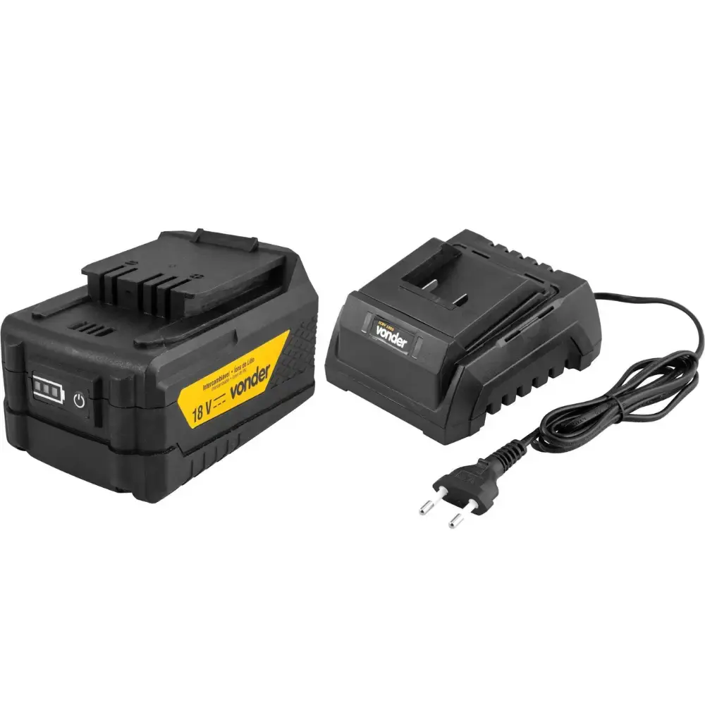 Esmerilhadeira angular 4.1/2 polegadas 18V com bateria intercambiável e carregador bivolt Vonder — fotografia 3