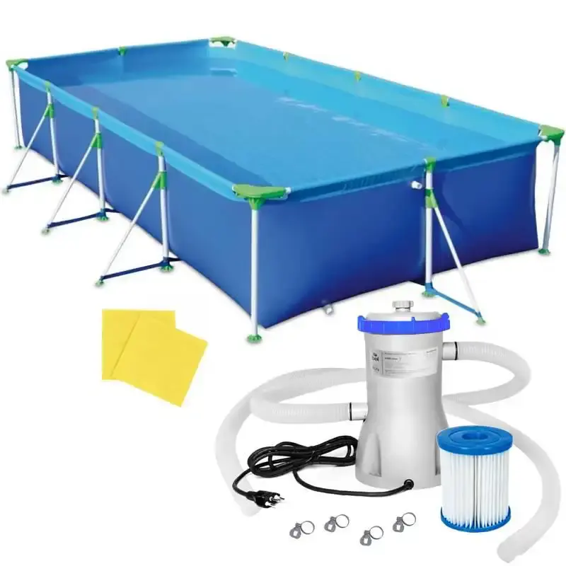 Piscina com Armação 10.000 Litros 442 x 270 x 84 CM MOR + Bomba Filtrante 110 V