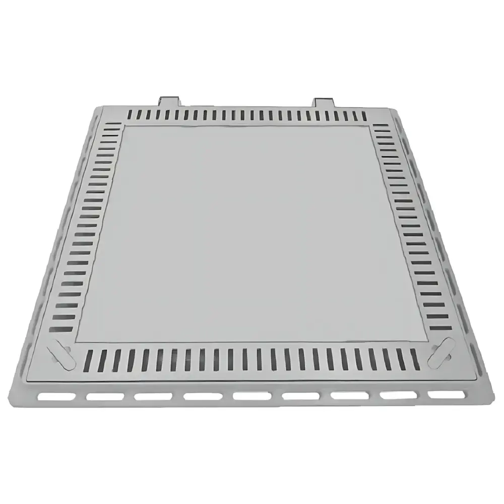 Tampão 80 x 80 CM Rebaixado Articulado c/ Grelha Casa de Máquinas de Piscinas Cinza GDA