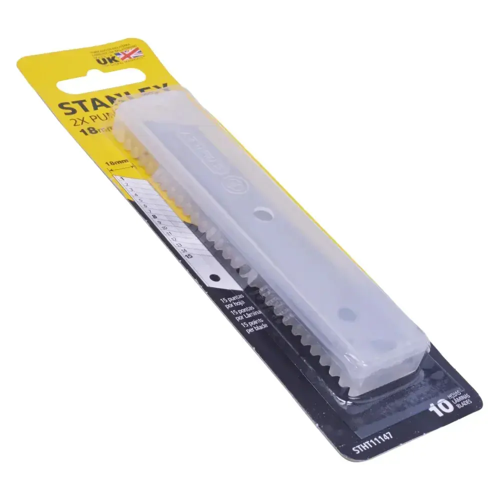Jogo de lâminas para estilete 10 pçs retrátil 18MM Stanley — fotografia 8