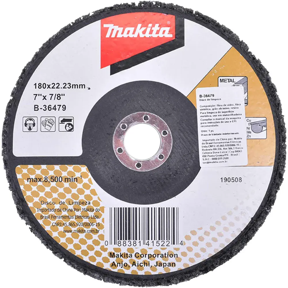 Disco de limpeza 180MMX22,23MM B-36479 Makita — fotografia de referência
