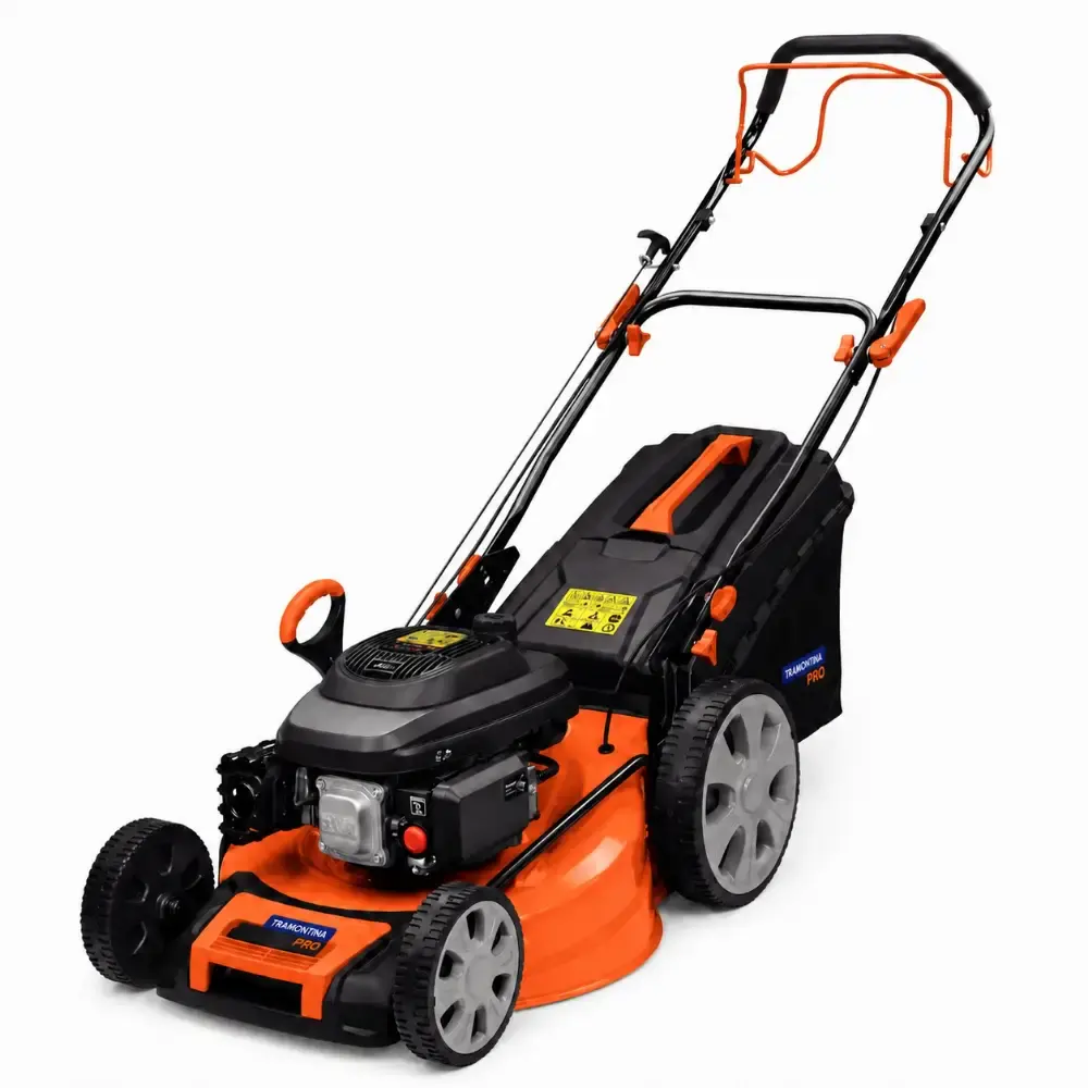 Cortador de grama gasolina 6,5 HP CCP53 pro c/ traçao e recolhedor Tramontina — fotografia de referência