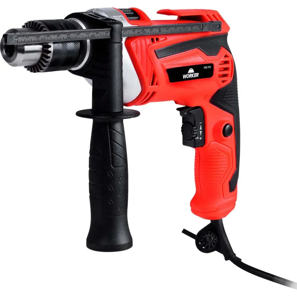 Kit esmerilhadeira 650W furadeira impacto 710W 24PEÇ 127V Worker — fotografia 2