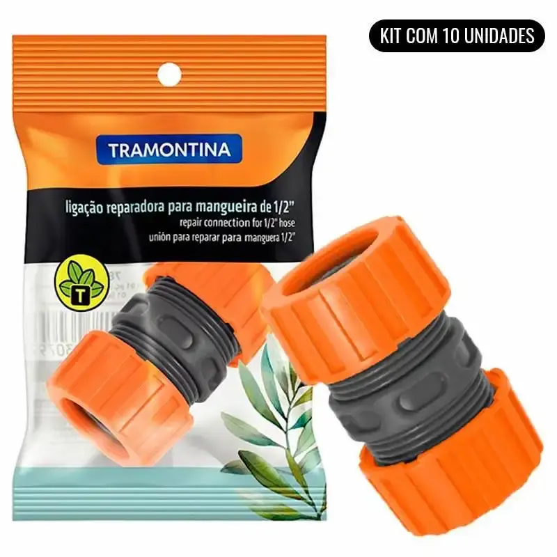 Emenda reparadora 1/2 pol para mangueira kit com 10 unidades Tramontina — fotografia de referência