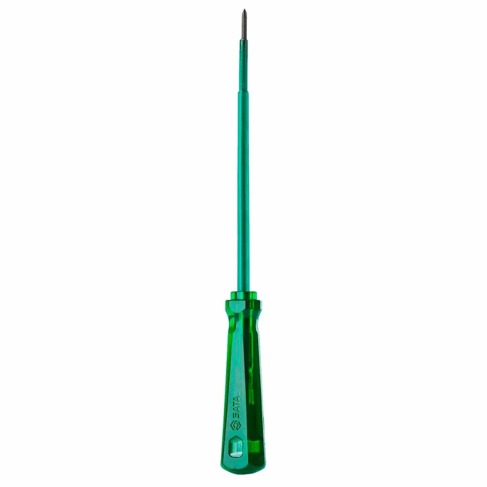 Chave phillips isolado com cabo pvc VERDE1/4X10” Sata — fotografia de referência