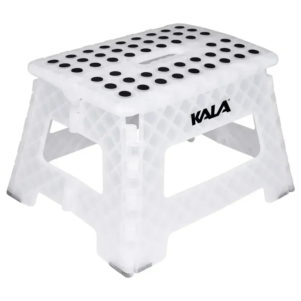 Banqueta plástica dobrável branca pp 150KG Kala — fotografia 7