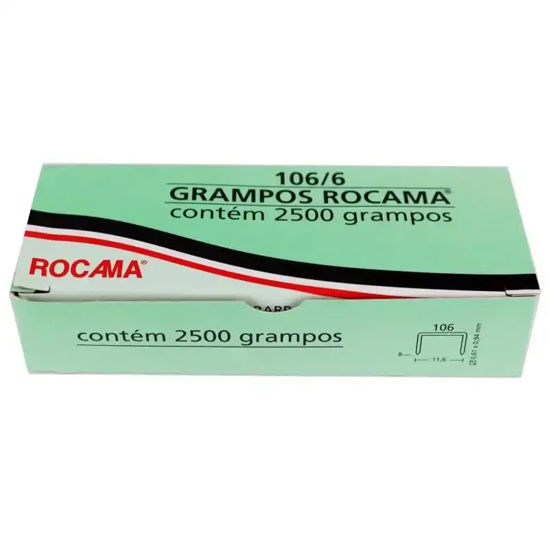 Grampos 106/6 para grampeadores tapeceiros com 2.500 unidades Rocama — fotografia 2