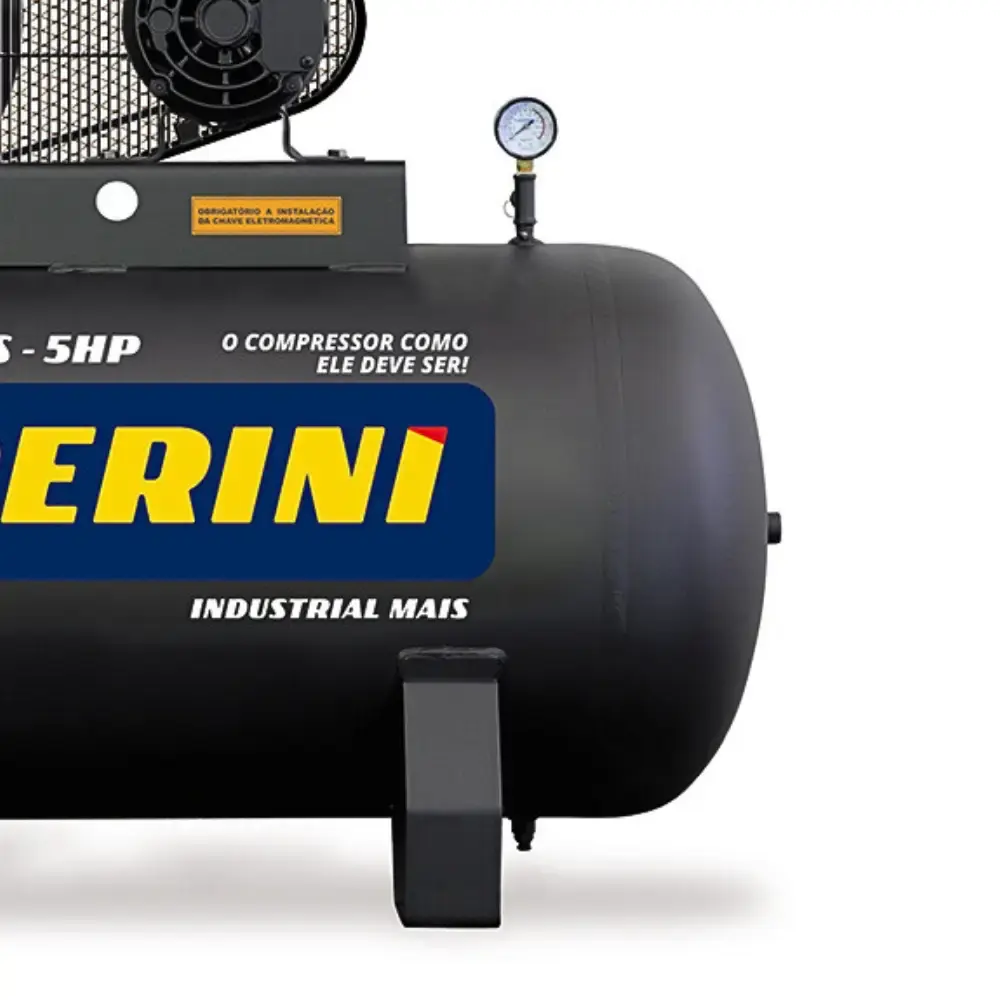 Compressor de ar 20 pés 5 HP 200 litros 175 libras trifásico CJ 20+ APV Chiaperini — fotografia 5