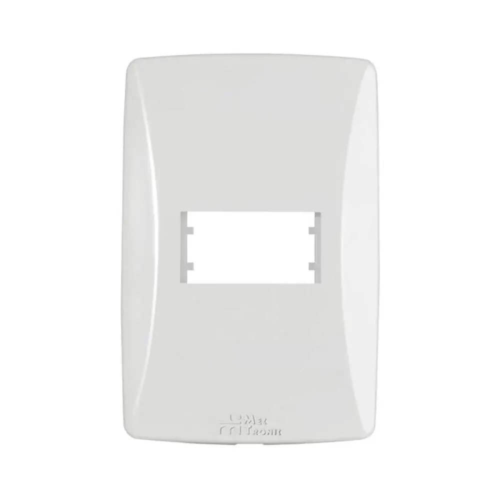 Placa 4X2 1 posto horizontal branca petra Mectronic