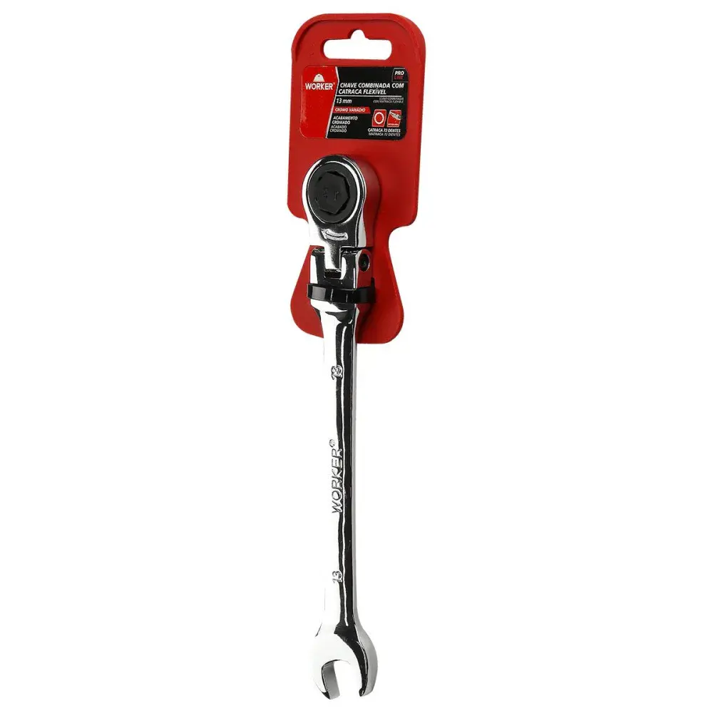 Chave combinada com catraca e cabeça flexível 13MM Worker