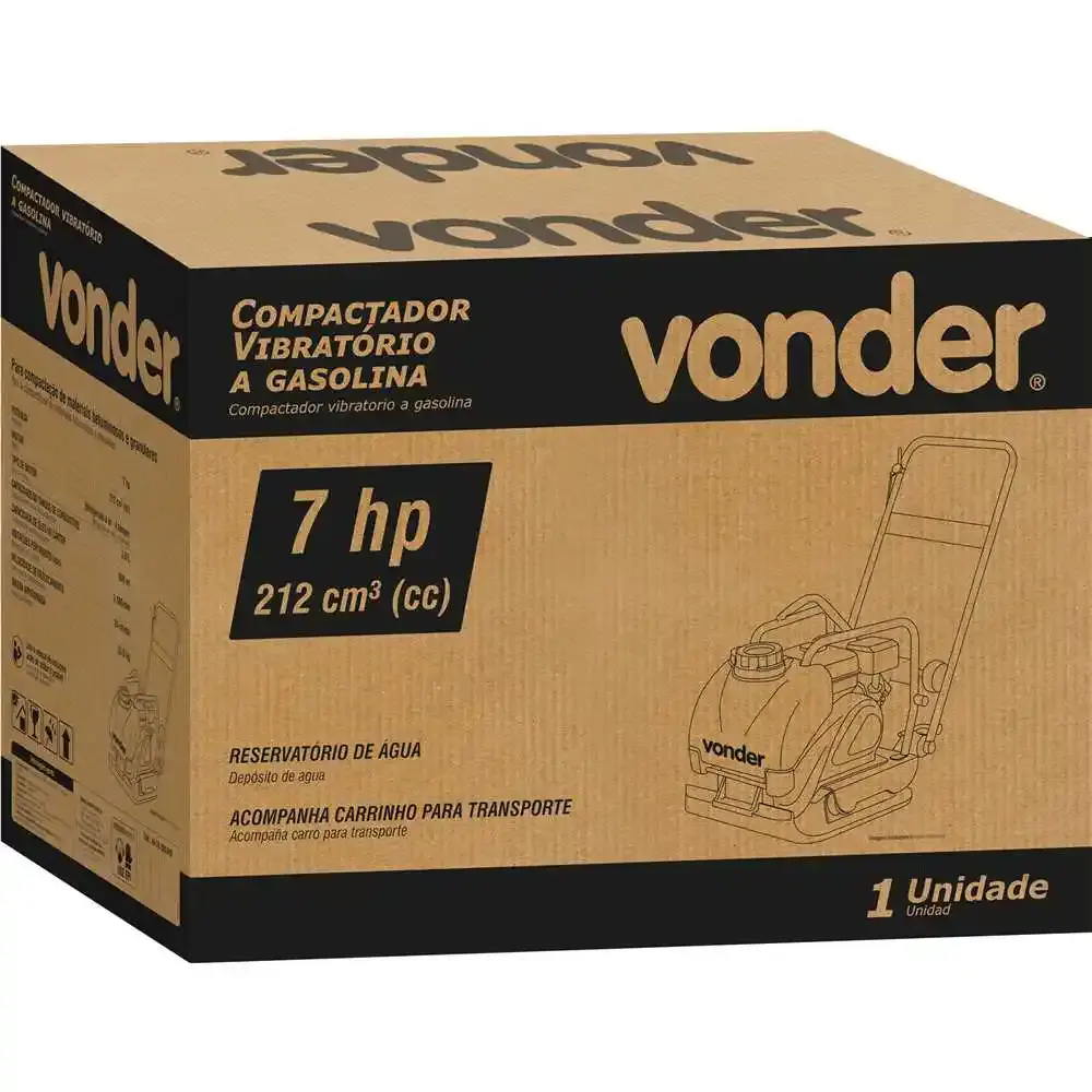 Placa Compactadora Vibratória Gasolina 7 hp 4 tempos VONDER — fotografia 3