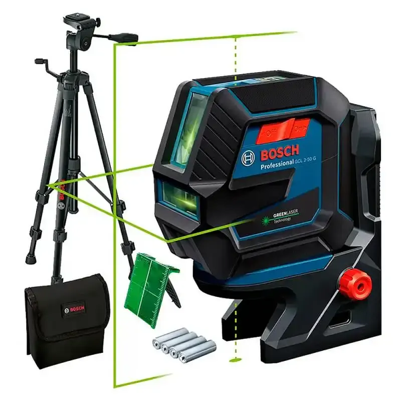 Nível à laser de linhas verdes com tripé e acessórios GCL 2-50G 0601.066.M01 Bosch
