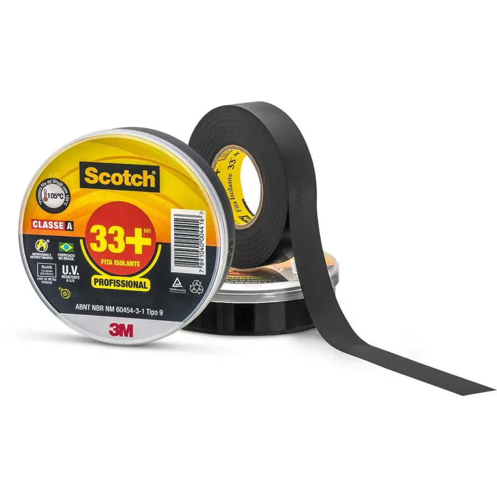 Fita isolante scotch 33+ para uso profissional 19MMX5M 3M — fotografia 2