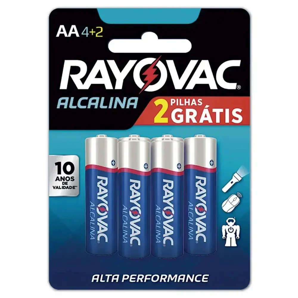 Pilha alcalina Rayovac aaa palito enc 6PÇS — fotografia 2