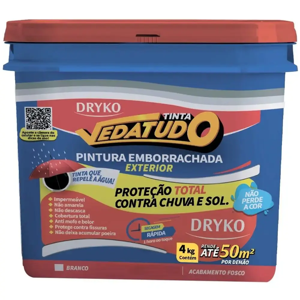 Tinta emborrachada branca 4 KG vedatudo Dryko