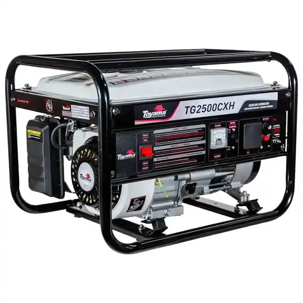 Gerador de energia à gasolina 2,0 KVA partida manual com carregador de bateria TG2500CXH Toyama 110 V