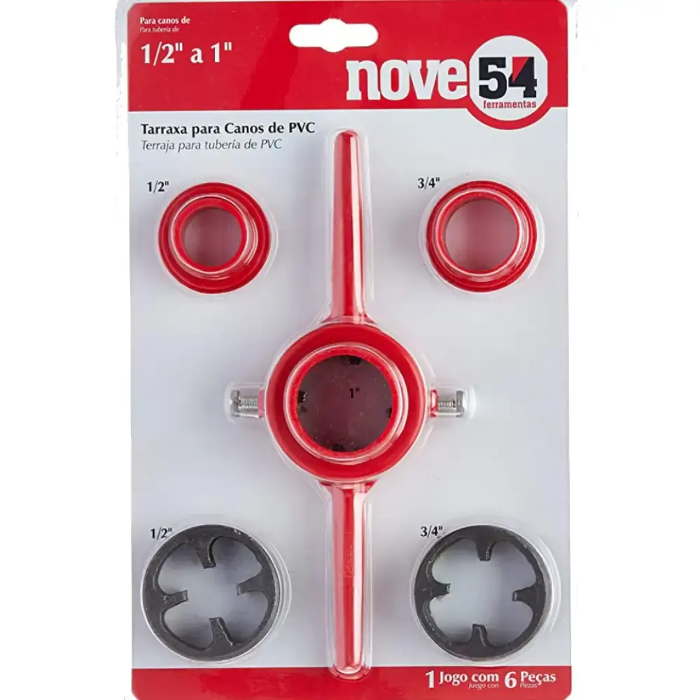 Jogo kit tarraxa para canos PVC 1/2 pol a 1 pol com 6 peças 3559001120 Nove54 — fotografia 6
