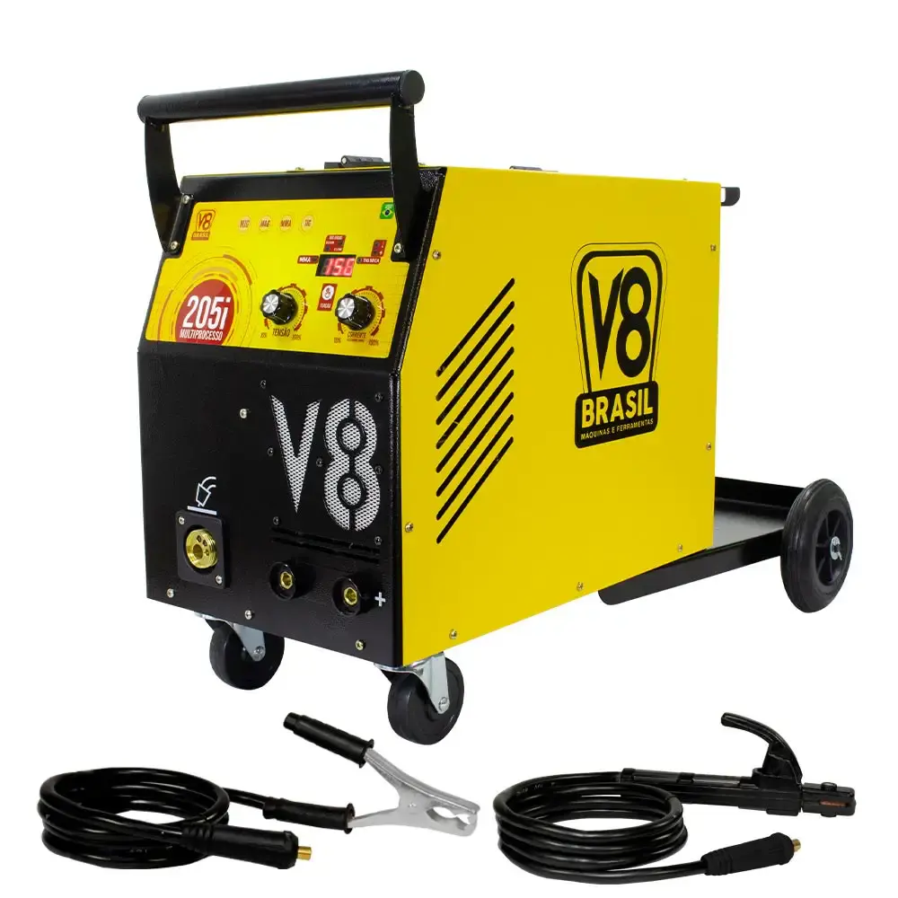 Máquina de solda 205A multiprocesso MIG TIG eletrodo 205I 220V mono V8 — fotografia de referência