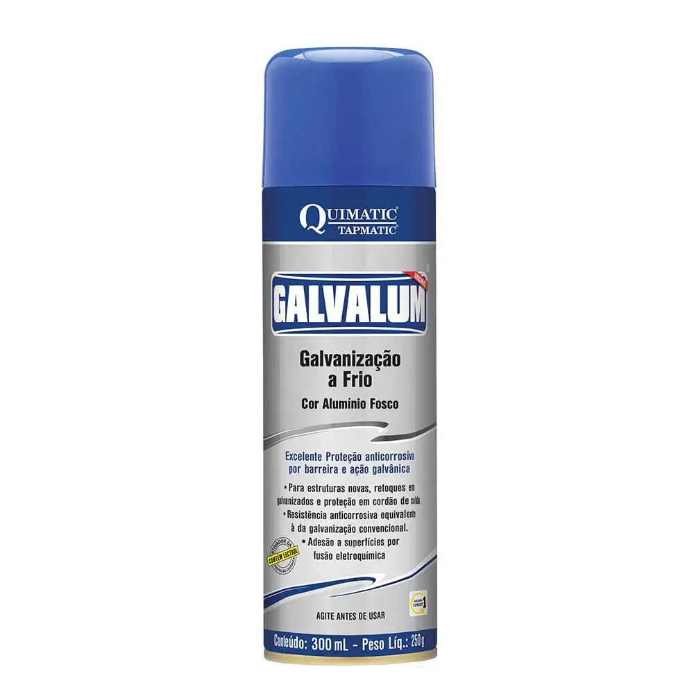 Galvanização a frio aluminizada em spray galvalum 300ML quimatic Quimatic Tapmatic